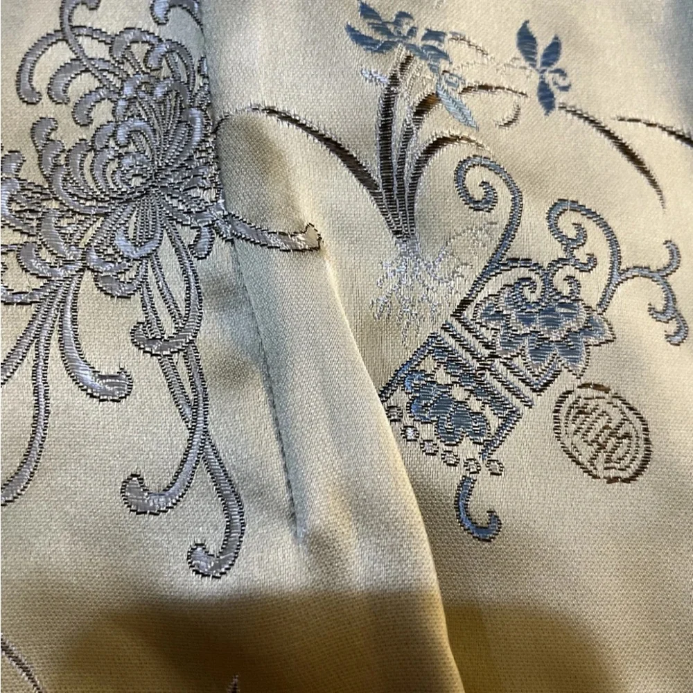 Peony Chinese / Asian Gold Tang Suit Top Jacket Embroidered Flowers 34 - Picture 7 of 11